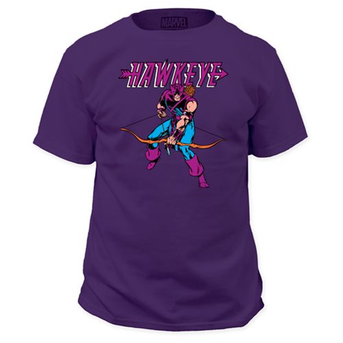 Hawkeye Classic Comic Look Purple T-Shirt